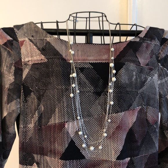 Jessica Simpson rounded neck A-line Dress with draping back. Size 14 - Picture 3 of 6